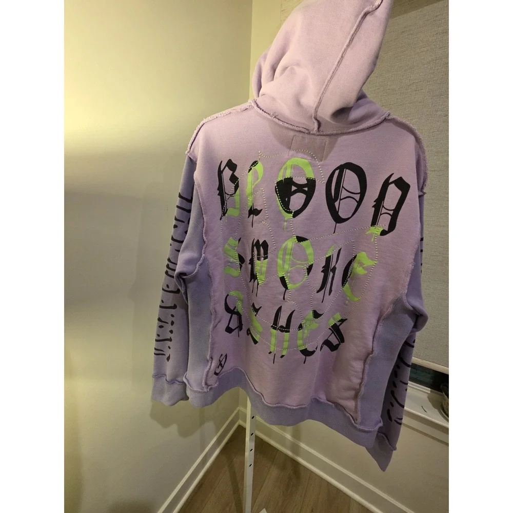 GALA‎ Hoodie Mens XL Purple Green Graphic Streetwear Y2K
